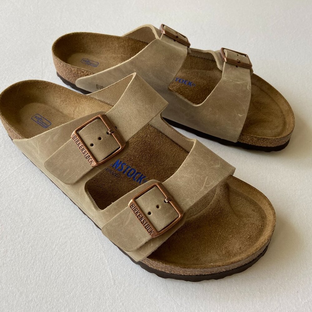 Birkenstock Arizona Leather Sandals Size 44 Soft Footbed